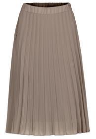 DOB Midi Plissee Falten-Rock, Satin, taupe