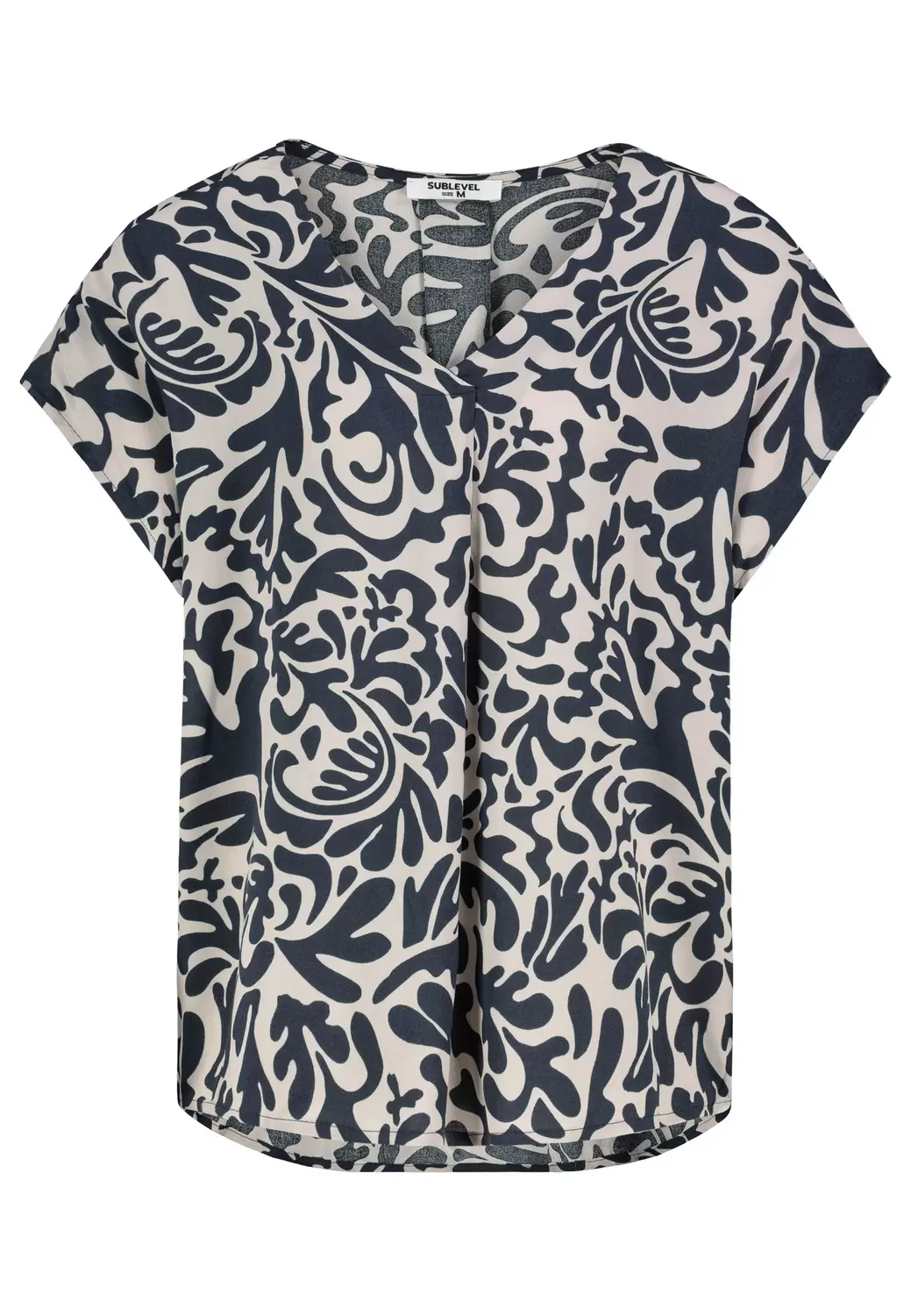 DOB Bluse, V-Ausschnitt mit eingele