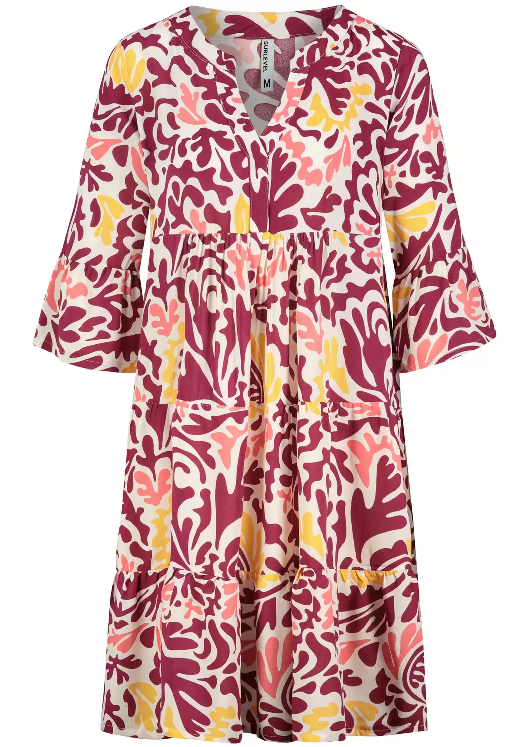 Kleid mit Volant,midi,3/4 Ärmel mi female
