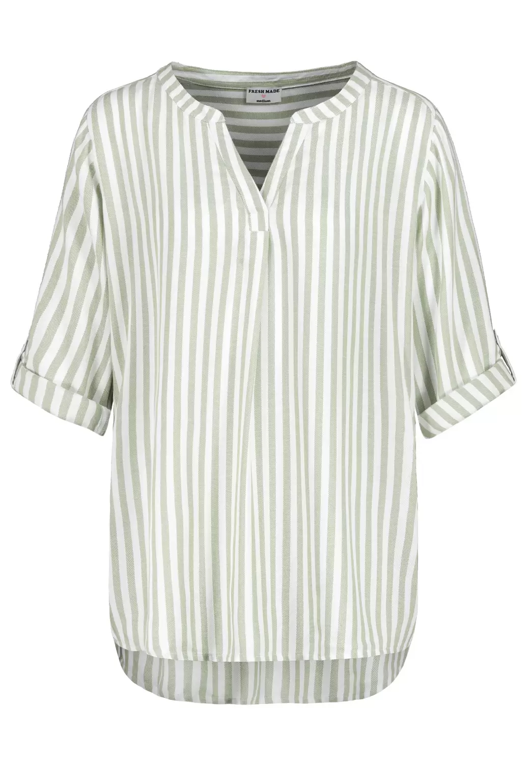 Damen, Bluse langarm, jadeite green - white