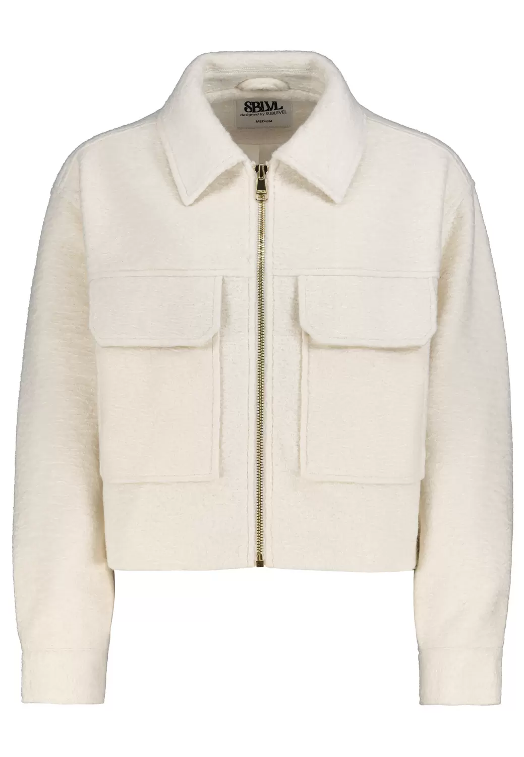 DOB Kunstfell Kurzjacke, Reißversch, creme beige