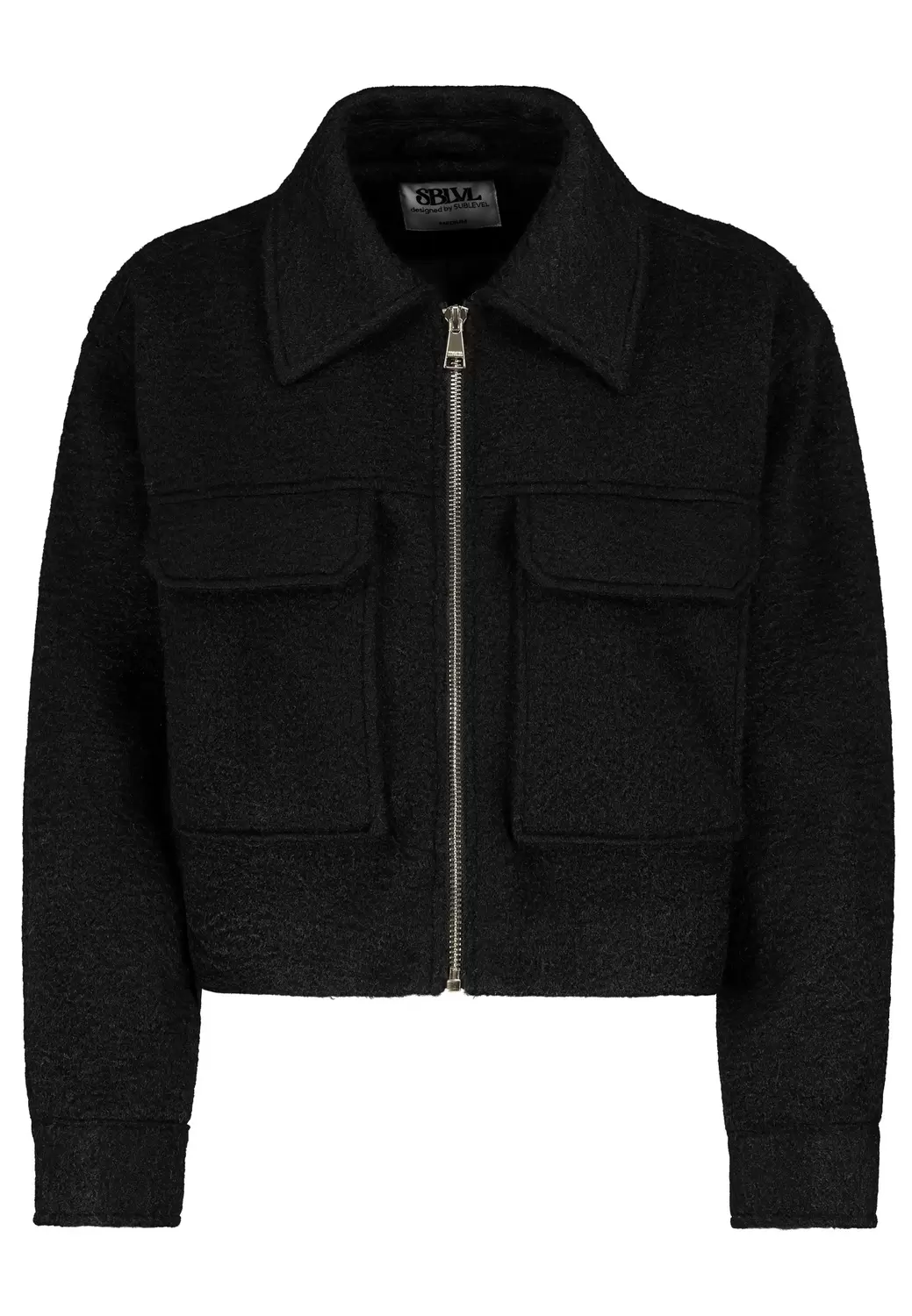 DOB Kunstfell Kurzjacke, Reißversch, black