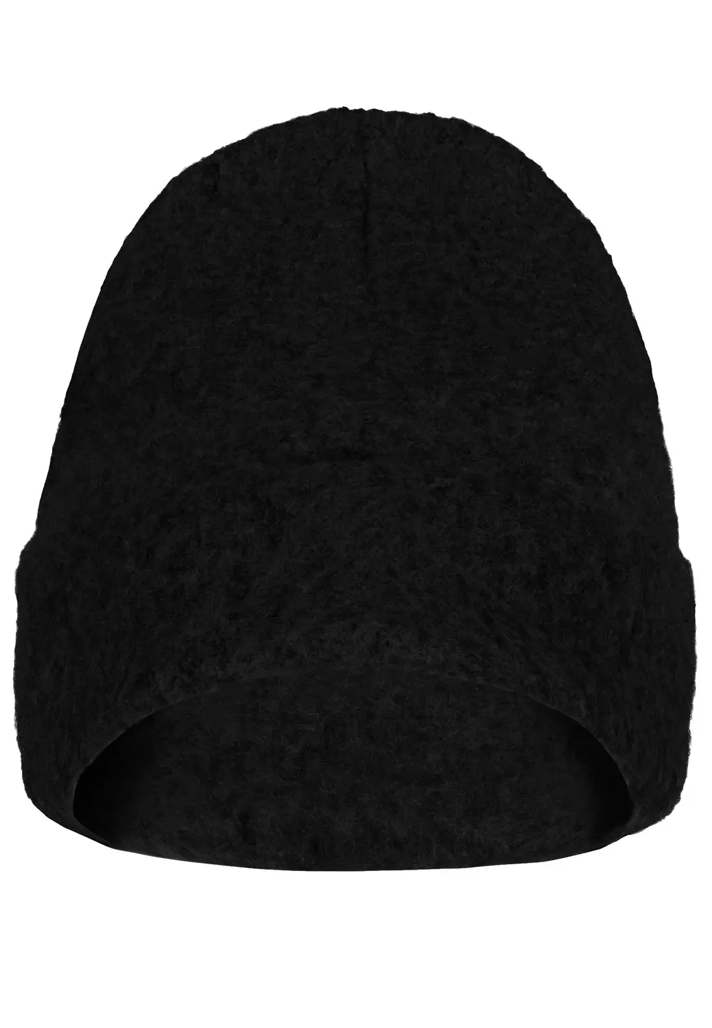 Damen Strickmütze mit Aufschlag, black