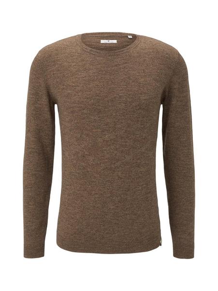 modern basic sweater - 24205/brown grey mouline