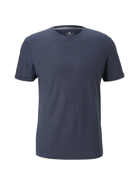 t-shirt with structured stripe - 10302/Dark Blue