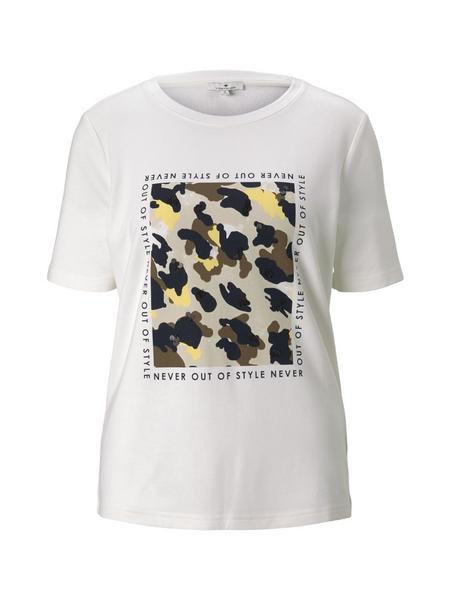 T-shirt modern printshirt - 10315/Whisper White