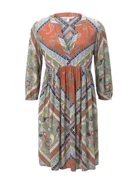 printed babydoll dress - 24666/patchwork paisley p