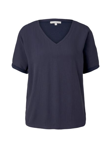 fabric mix tee - 10360/Real Navy Blue