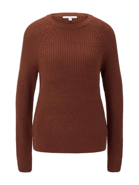 halfcardigan pullover - 13053/Rust Orange