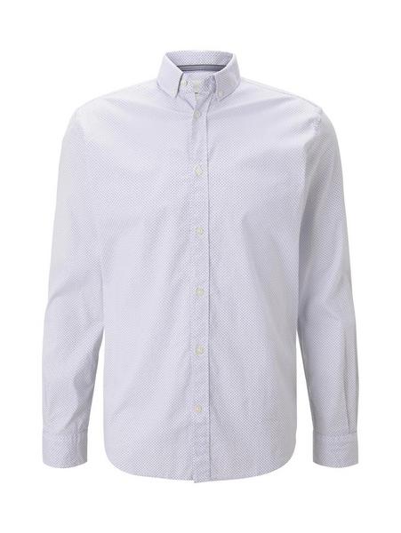 regular printed stretch shirt - 24487/white blue c