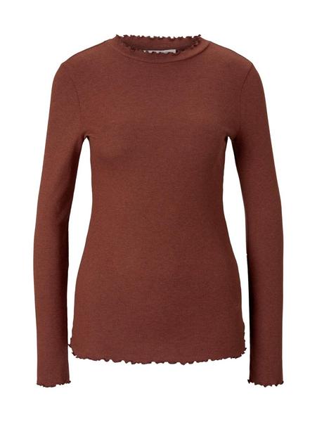 longsleeve with frilled edges - 24579/rust orange