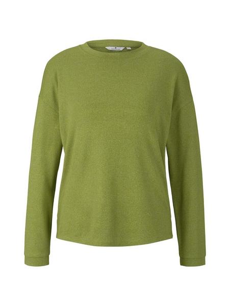 T-shirt cosy tape detail - 20049/wood green melang