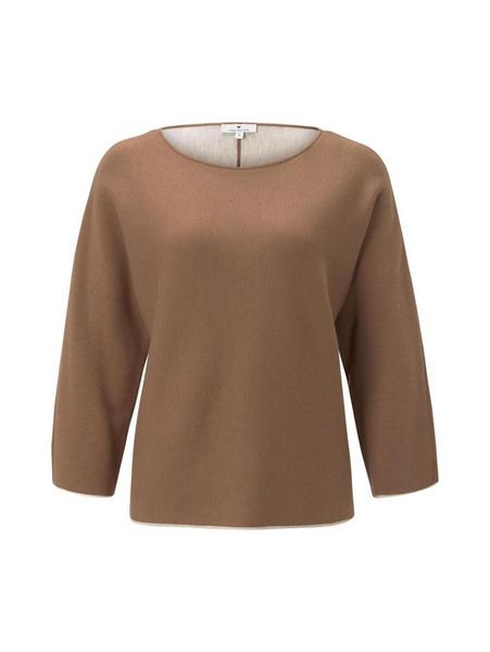 sweater batwing double face - 24781/light chestnut