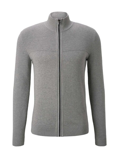 organic cotton zip jacket - 12035/Grey Heather Mel