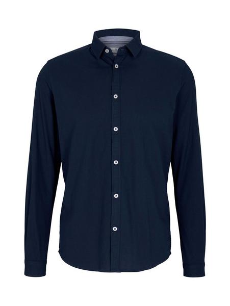 fitted dobby shirt - 10302/Dark Blue