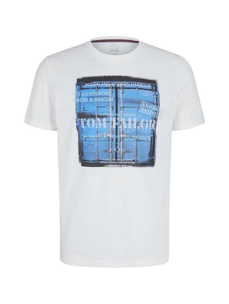 t-shirt with harbour print - 10332/Off White