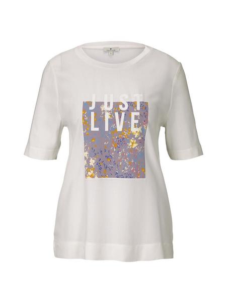 T-shirt boxy shape fabric mix