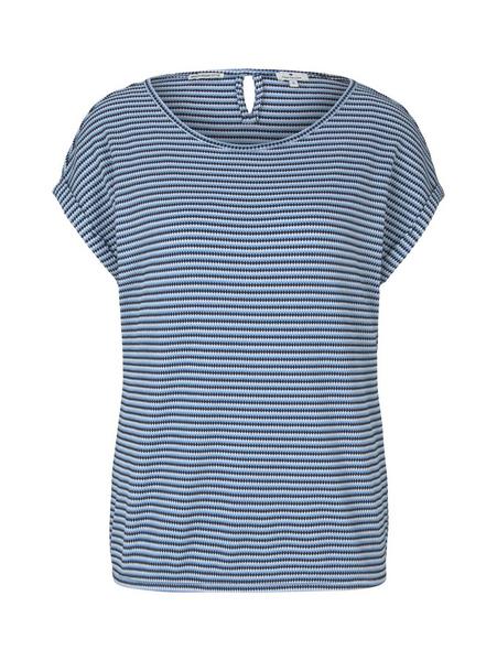 T-shirt structure stripe - 26043/blue navy popcorn