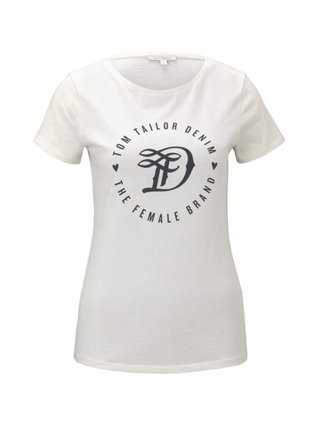 basic jersey print tee - 10348/Gardenia White