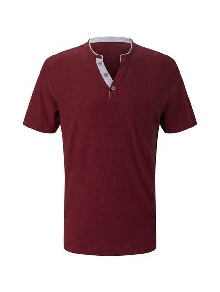 fine striped henley - 27192/power red fine stripe