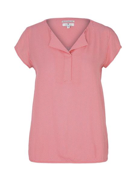 blouse with feminine neckline - 26256/peach white