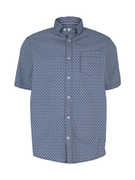 regular geometric print shirt - 26572/blue grey to