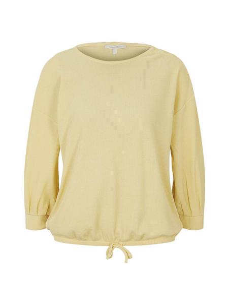 waffle optic tee with buttons - 25987/soft yellow