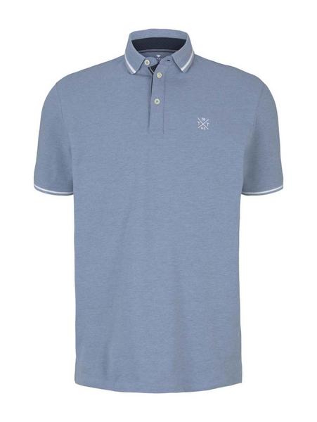 polo with details - 16396/yonder blue dark melange