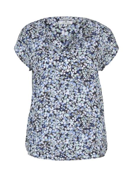 blouse with feminine neckline - 27804/navy floral