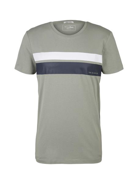 T-shirt w. striped chestprint - 10767/Greyish Shad