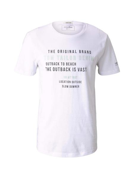 T-shirt with wordingprint - 20000/White