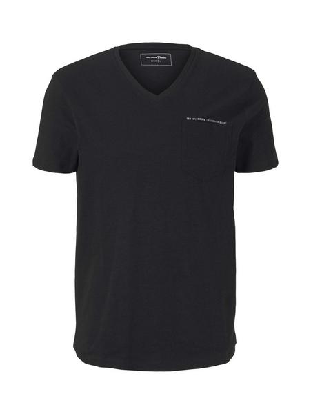 v-neck T-shirt w. pocket - 29999/Black