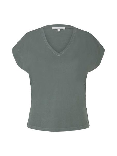 v-neck tee with garment dye - 26678/dusty pine gre