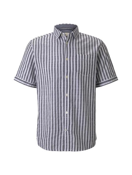 regular structure stripe shirt - 27017/navy white