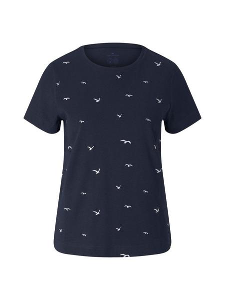 T-shirt allover embroidered - 27430/navy birds emb