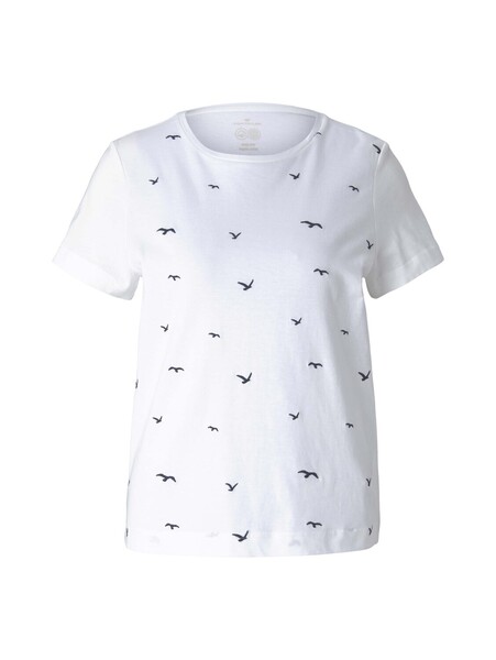 T-shirt allover embroidered - 27431/offwhite birds