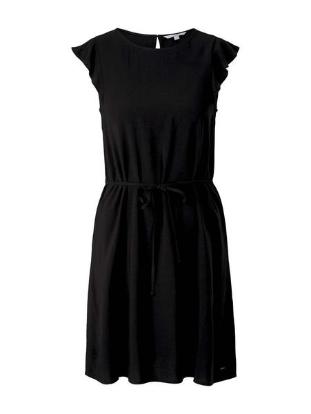 mini dress with ruffle sleeve - 14482/Deep Black