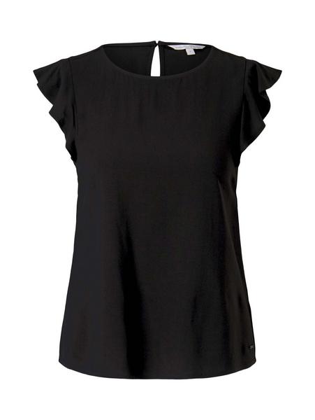 volant sleeve top - 14482/Deep Black