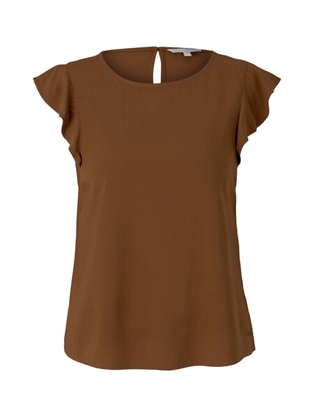 volant sleeve top - 26680/amber brown
