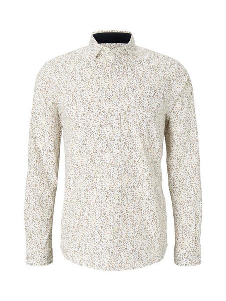 regular print stretch shirt - 27517/off white smal