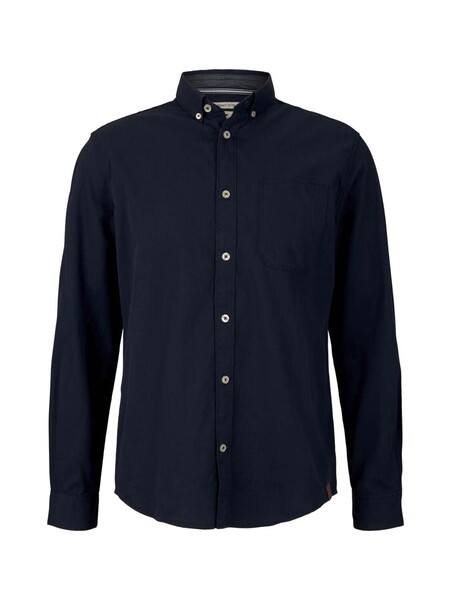 regular organic bedford shirt - 10302/Dark Blue