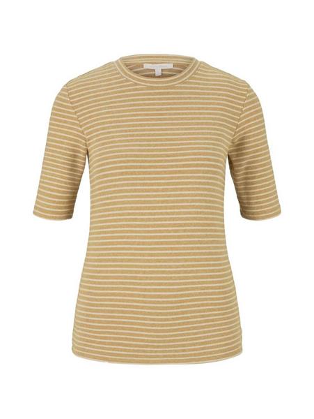 striped cosy tee - 27597/camel beige stripe