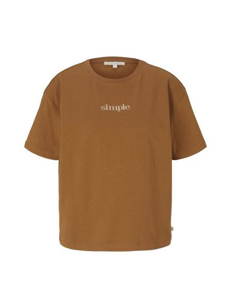new boxy tee with embro - 27474/soft camel