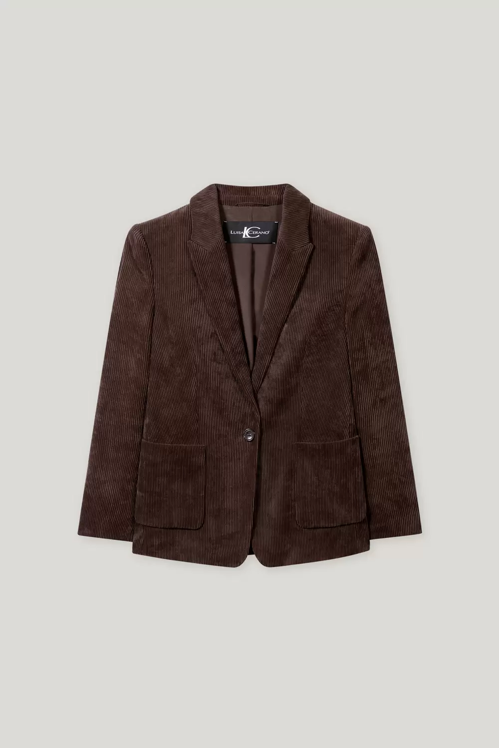 Cord-Ein-Knopf-Blazer - 780/espresso