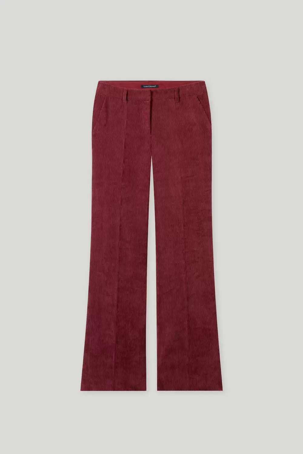 Flared-Cord-Pants - 472/berry red