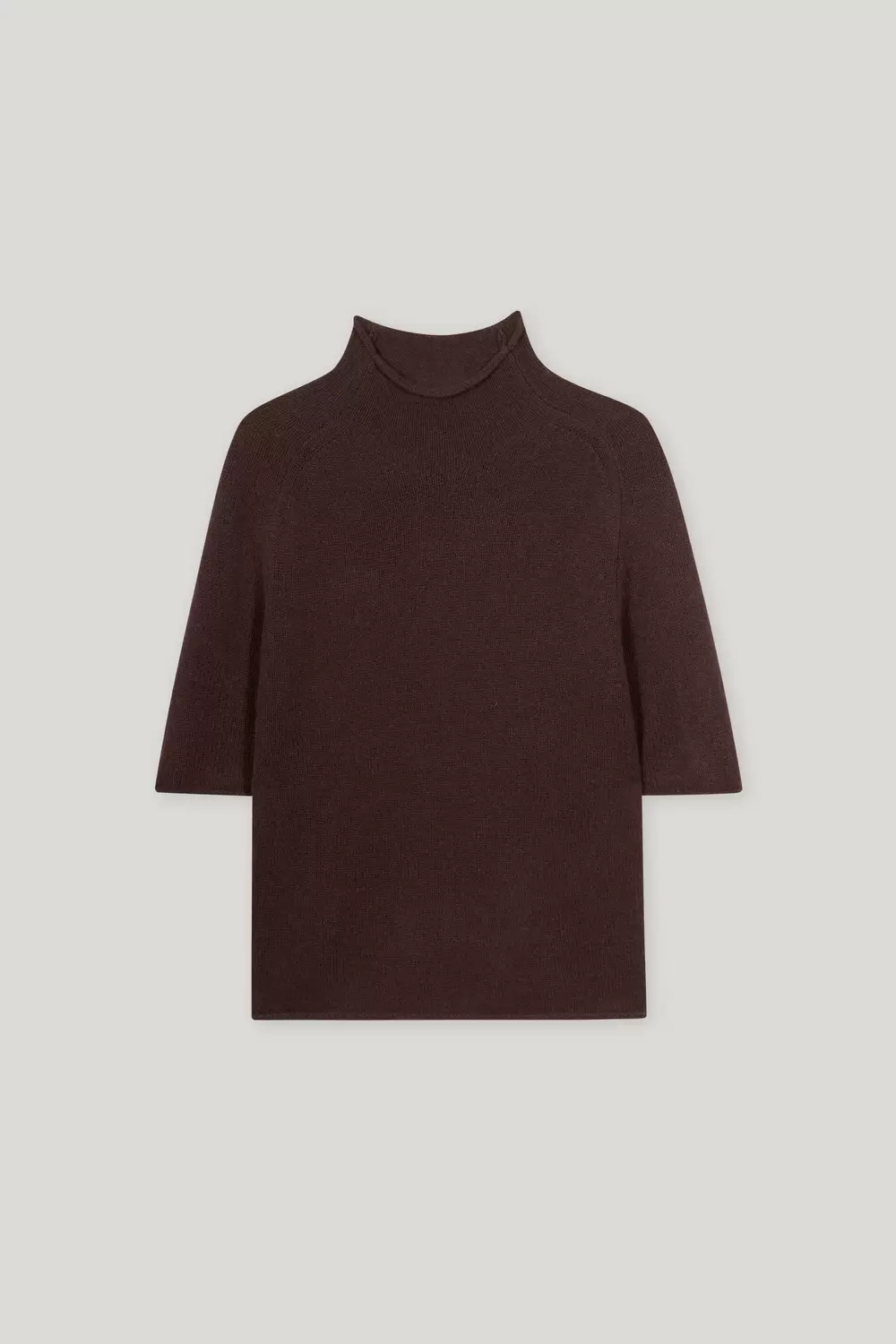 Halbarm-Pulli aus Kaschmir-Mix - 780/espresso