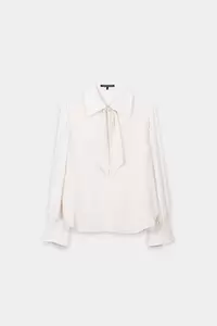 Schluppenbluse aus Seiden-Mix