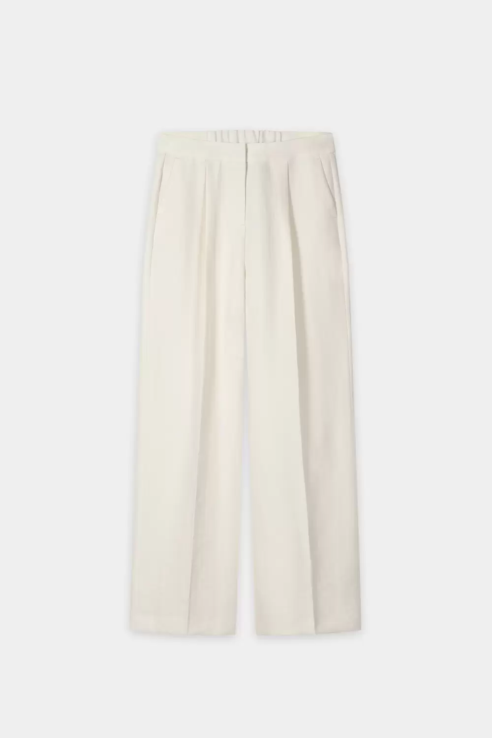 Wideleg-Pants aus Leinen-Mix - 112/milk