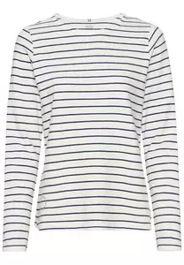 Gestreiftes Langarmshirt aus reiner Baumwolle