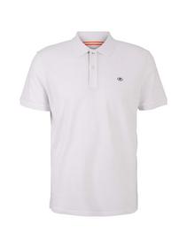 basic polo with contrast, White